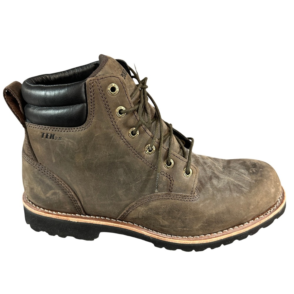 LL Bean Stonington Boots Mens Brown Leather Waterproof TEK 2.5 Lug Sole 11.5 M